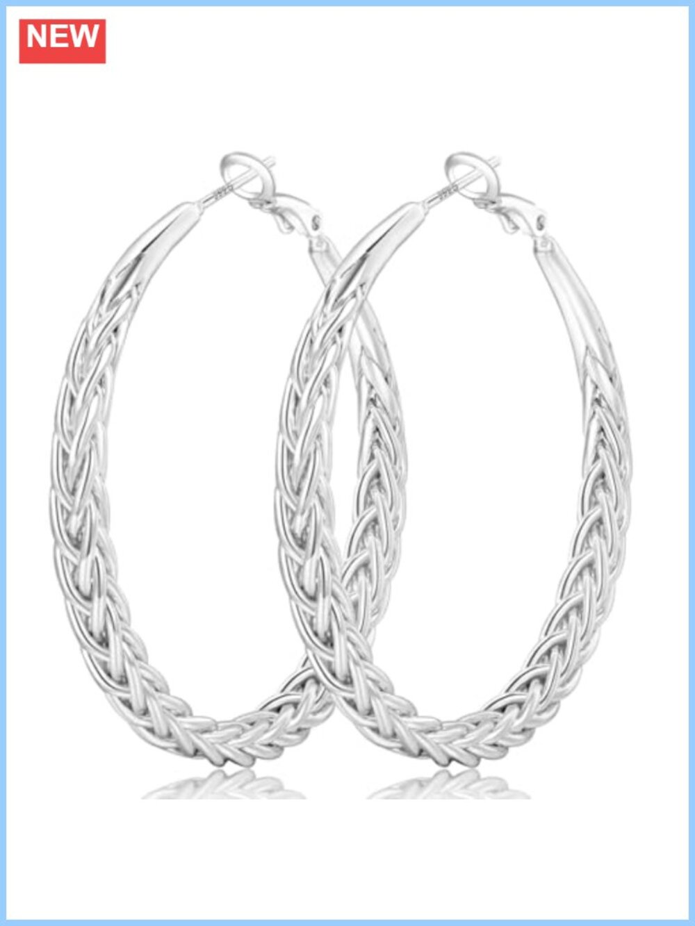 925 Sterling Silver Twisted Hoop Earrings for Women 30-50MM